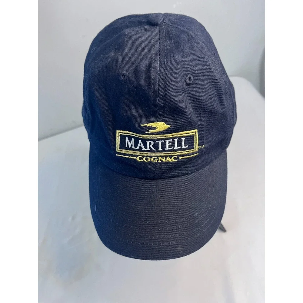 Martell Cognac Limited Edition Logo SnapBack Hat Cap Navy Blue Canada Pin‎